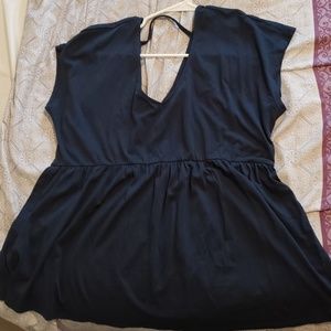 Torrid NWT navy babydoll top